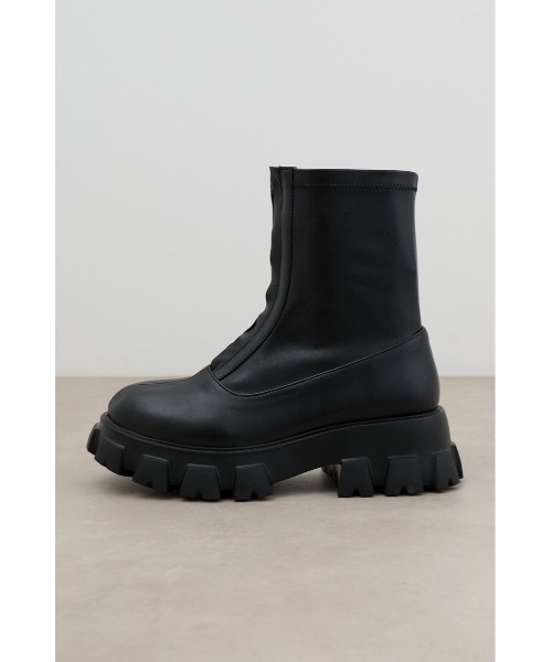 AZUL by moussy(アズールバイマウジー)の「チャンキーソールフロントジップブーツ(ブーツ・レディース・ブラック/アイボリー・SMALL/MEDIUM/LARGE)」の12枚目の写真