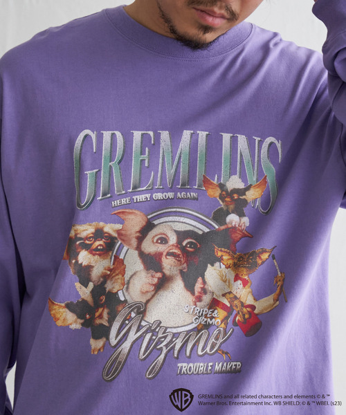 VENCEEXCHANGE（ヴァンスエクスチェンジ）の「GREMLINS グレムリン コラージュプリントロンT（Tシャツ/カットソー・メンズ・イエロー/パープル系/ホワイト/ブラック・M/L）」の4枚目の写真