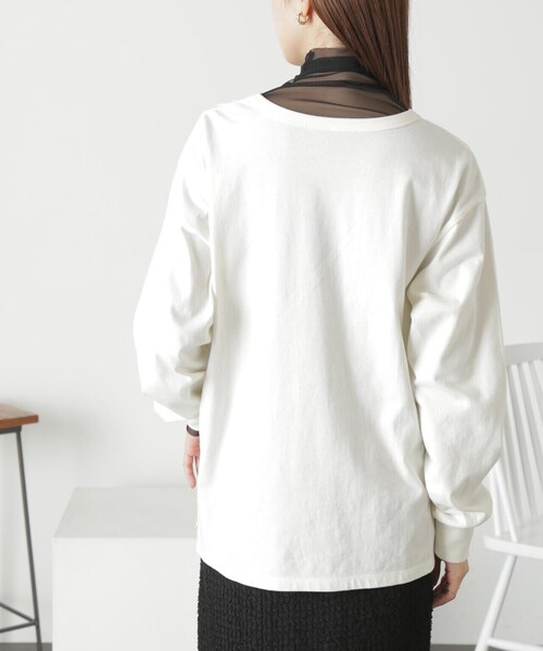 FREE'S MART（フリーズマート）の「◆ロゴ刺繍ビッグロングＴシャツ（Tシャツ/カットソー・レディース・ホワイト/ホワイト系その他/ブラック・FREE）」の18枚目の写真