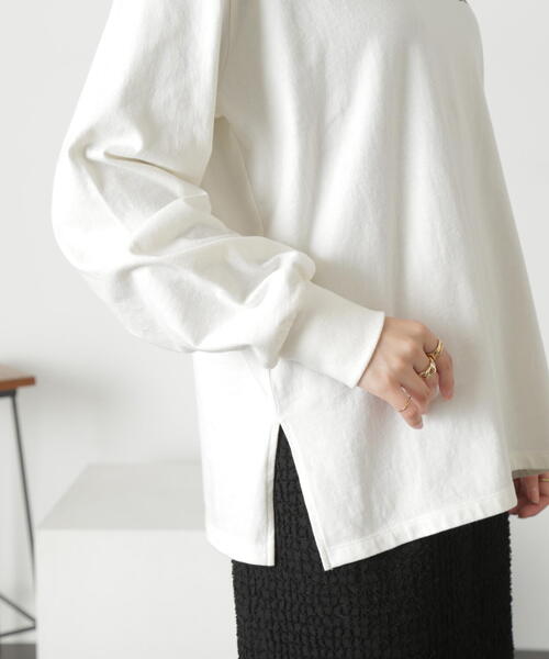 FREE'S MART（フリーズマート）の「◆ロゴ刺繍ビッグロングＴシャツ（Tシャツ/カットソー・レディース・ホワイト/ホワイト系その他/ブラック・FREE）」の20枚目の写真