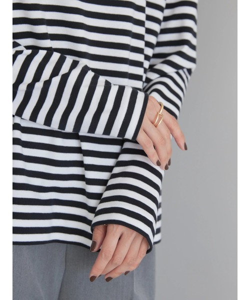 AMERICAN HOLIC(アメリカンホリック)の「Daily クルーネックカットプルオーバー(Tシャツ/カットソー・レディース・オフホワイト/ブルー系その他/ブラック/ブラック系その他4・L/M/S)」の9枚目の写真
