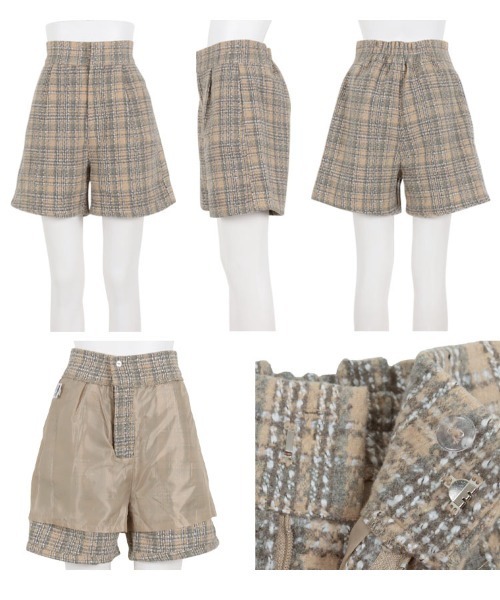 セール】チェック柄ハイウエストショートパンツ（その他パンツ）｜KOBE
