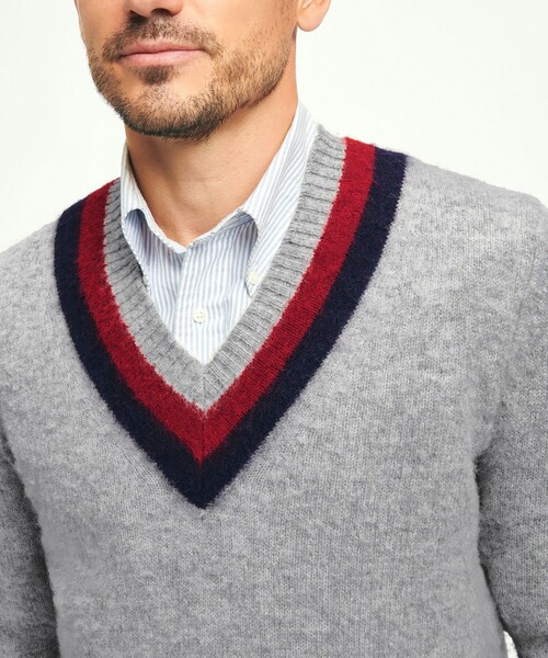 BROOKS BROTHERS(ブルックスブラザーズ)の「ブラッシュドウール Vネックテニスセーター(ニット/セーター・メンズ・グレー・X-LARGE/SMALL/MEDIUM/LARGE)」の17枚目の写真