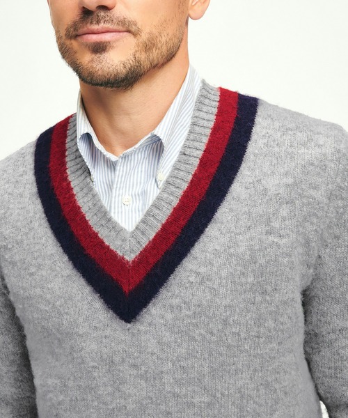 BROOKS BROTHERS(ブルックスブラザーズ)の「ブラッシュドウール Vネックテニスセーター(ニット/セーター・メンズ・グレー・X-LARGE/SMALL/MEDIUM/LARGE)」の5枚目の写真