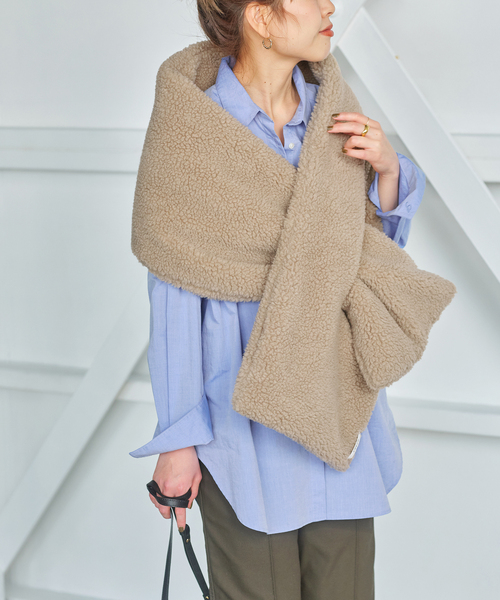 Spick & Span(スピックアンドスパン)の「【THROW/スロー】 Boa Shawl(ストール/ショール・レディース・ベージュ・FREE)」の7枚目の写真