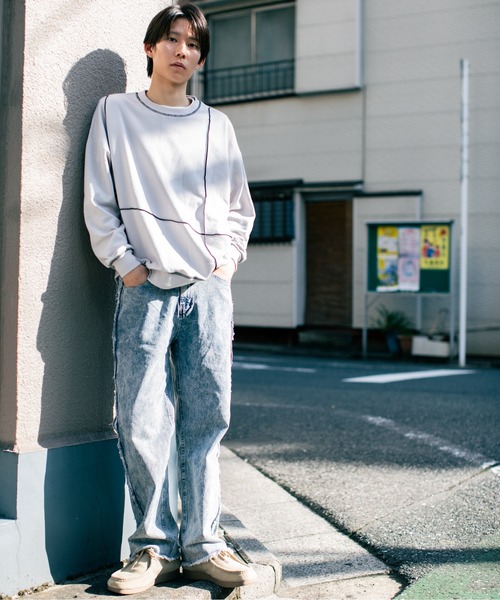 En serio TOKYO(エンソリオトーキョー)の「TCライト裏毛 アウトラインロックトレーナー(スウェット・メンズ・ライトグレー/ブラウン/ブラック・L/M)」の9枚目の写真