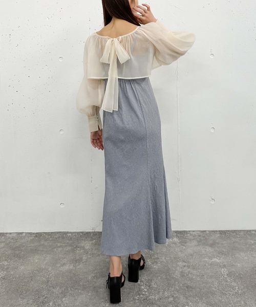 archives(アルシーヴ)の「シアーBL×JQキャミOP SET(ワンピース・レディース・ブラック/ブルー/ブルーグレー・MEDIUM)」の3枚目の写真