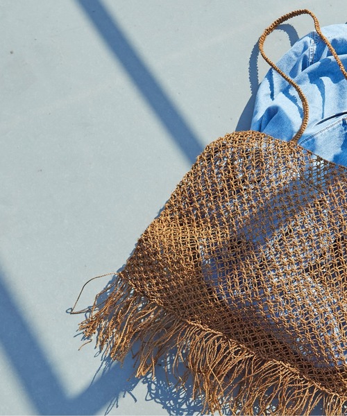 PAR ICI（パーリッシィ）の「サイザル マクラメ編みフリンジバッグ（かごバッグ・レディース・レッド/ブラウン・FREE）」の17枚目の写真