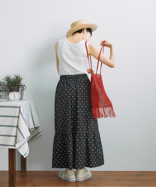 PAR ICI（パーリッシィ）の「サイザル マクラメ編みフリンジバッグ（かごバッグ・レディース・レッド/ブラウン・FREE）」の6枚目の写真