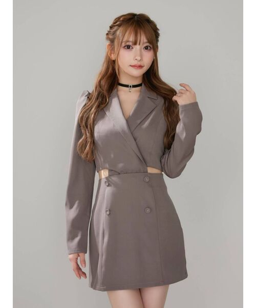 EATME（イートミー）の「2wayカットアウトテーラードワンピース（ワンピース・レディース・ブラック/ブルー/グレー・MEDIUM/SMALL）」の16枚目の写真