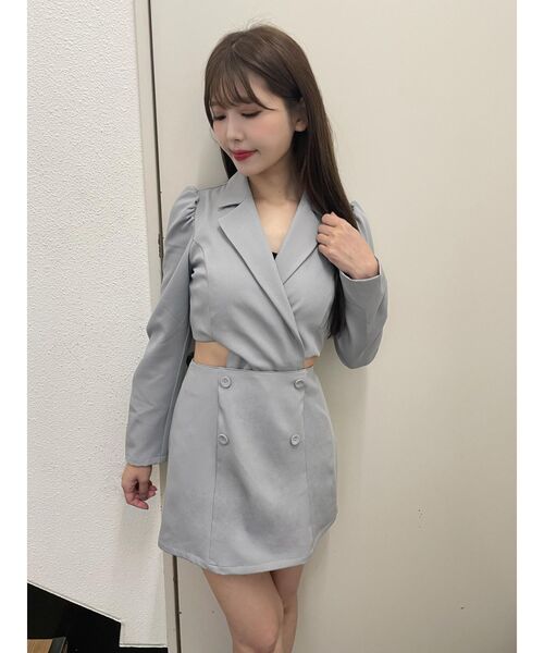 EATME（イートミー）の「2wayカットアウトテーラードワンピース（ワンピース・レディース・ブラック/ブルー/グレー・MEDIUM/SMALL）」の21枚目の写真