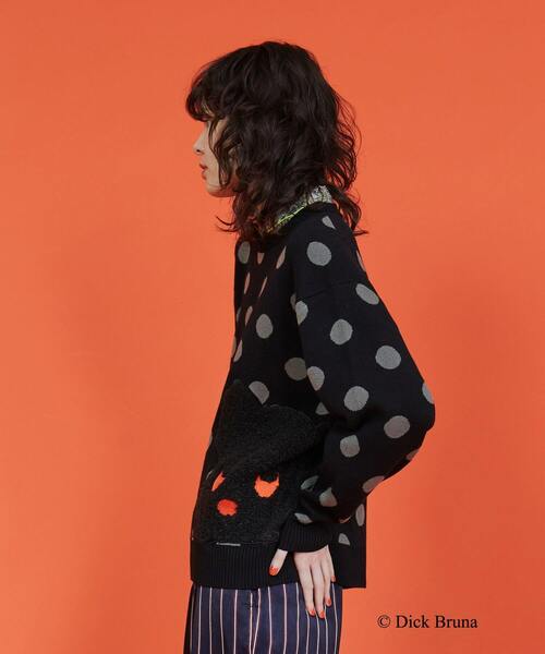 FRAPBOIS(フラボア)の「ブラック・ベア ニット(ニット/セーター・レディース・ブラック・1/2)」の2枚目の写真