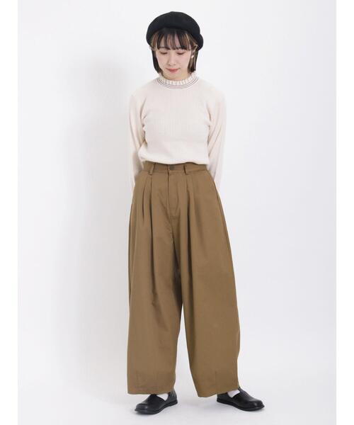 Samansa Mos2（サマンサ モスモス）の「ステッチフリルカラーニット（ニット/セーター・レディース・ブラック/キナリ/グリーン/パープル・F）」の15枚目の写真