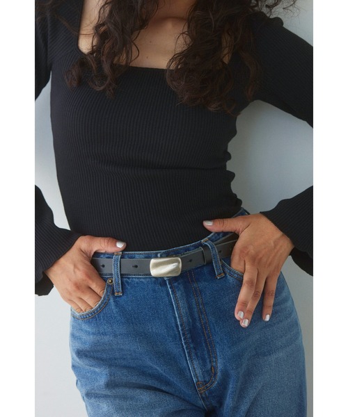 ALEXIA STAM(アリシアスタン)の「Leather Narrow Belt /レザーナロウベルト(ベルト・レディース・ブラウン/ブラック・FREE)」の5枚目の写真