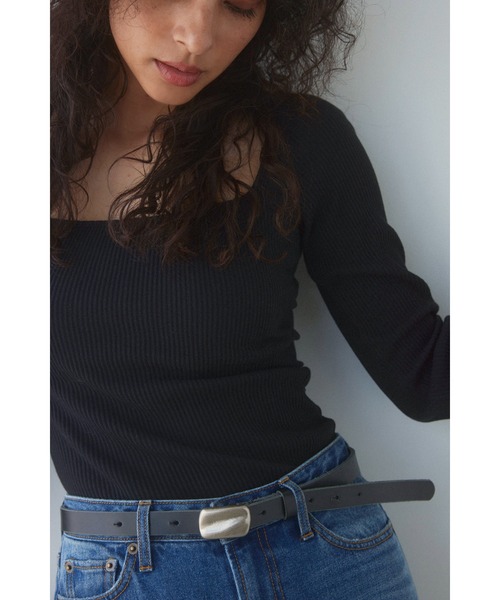 ALEXIA STAM(アリシアスタン)の「Leather Narrow Belt /レザーナロウベルト(ベルト・レディース・ブラウン/ブラック・FREE)」の4枚目の写真