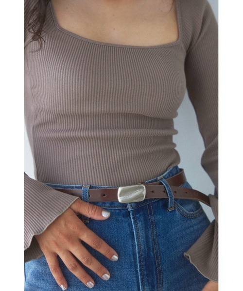 ALEXIA STAM(アリシアスタン)の「Leather Narrow Belt /レザーナロウベルト(ベルト・レディース・ブラウン/ブラック・FREE)」の7枚目の写真