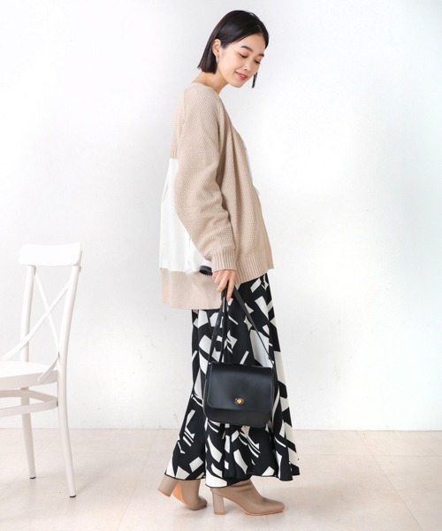 Bou Jeloud（ブージュルード）の「デニムコンビVZIPブルゾン（カーディガン/ボレロ・レディース・ベージュ/チャコールグレー・FREE）」の14枚目の写真