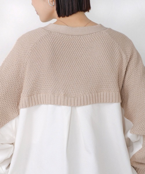 Bou Jeloud（ブージュルード）の「デニムコンビVZIPブルゾン（カーディガン/ボレロ・レディース・ベージュ/チャコールグレー・FREE）」の17枚目の写真