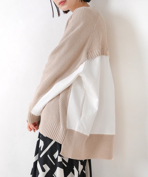 Bou Jeloud（ブージュルード）の「デニムコンビVZIPブルゾン（カーディガン/ボレロ・レディース・ベージュ/チャコールグレー・FREE）」の13枚目の写真