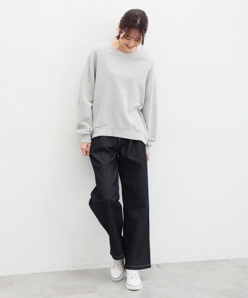 Honeys(ハニーズ)の「デニムストレートパンツ(股下72cm)(デニムパンツ・レディース・ワンウォッシュ/ライトインディゴブルー/ブルー/ブラック・S/M/L/LL)」の12枚目の写真