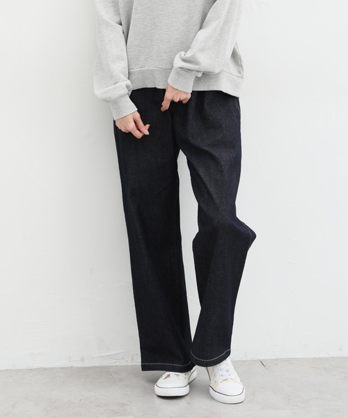 Honeys(ハニーズ)の「デニムストレートパンツ(股下72cm)(デニムパンツ・レディース・ワンウォッシュ/ライトインディゴブルー/ブルー/ブラック・S/M/L/LL)」の15枚目の写真