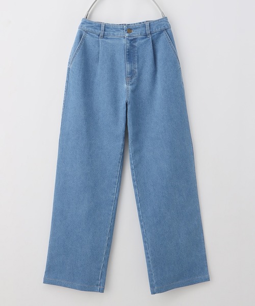 Honeys(ハニーズ)の「デニムストレートパンツ(股下72cm)(デニムパンツ・レディース・ワンウォッシュ/ライトインディゴブルー/ブルー/ブラック・S/M/L/LL)」の20枚目の写真