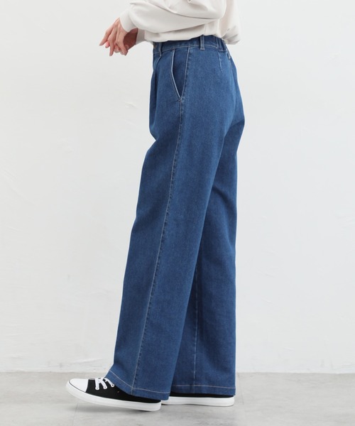 Honeys(ハニーズ)の「デニムストレートパンツ(股下72cm)(デニムパンツ・レディース・ワンウォッシュ/ライトインディゴブルー/ブルー/ブラック・S/M/L/LL)」の22枚目の写真