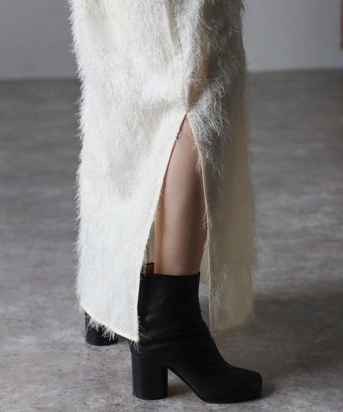 Bonjour Sagan（ボンジュールサガン）の「ラメフリンジスリットタイトスカート（スカート・レディース・アイボリー/ブラック・FREE）」の8枚目の写真