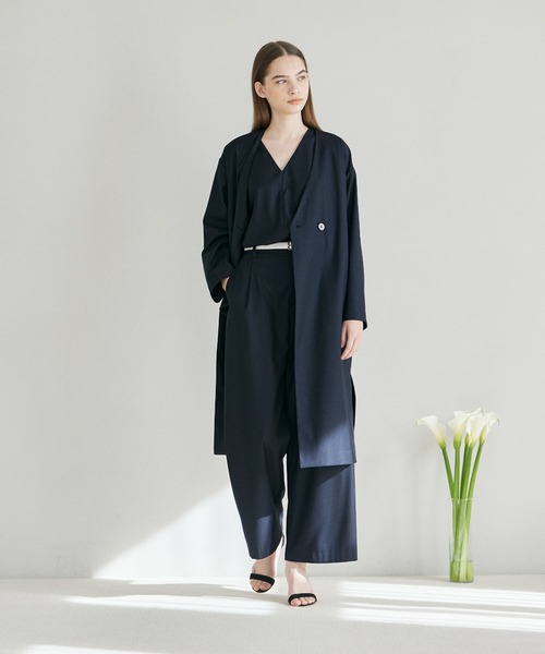 INED CLARO（イネドクラロ）の「カラーレスコート【セットアップ対応】（ノーカラーコート・レディース・グレー/ネイビー・フリー）」の13枚目の写真