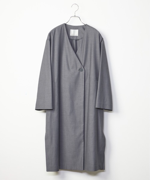 INED CLARO（イネドクラロ）の「カラーレスコート【セットアップ対応】（ノーカラーコート・レディース・グレー/ネイビー・フリー）」の22枚目の写真