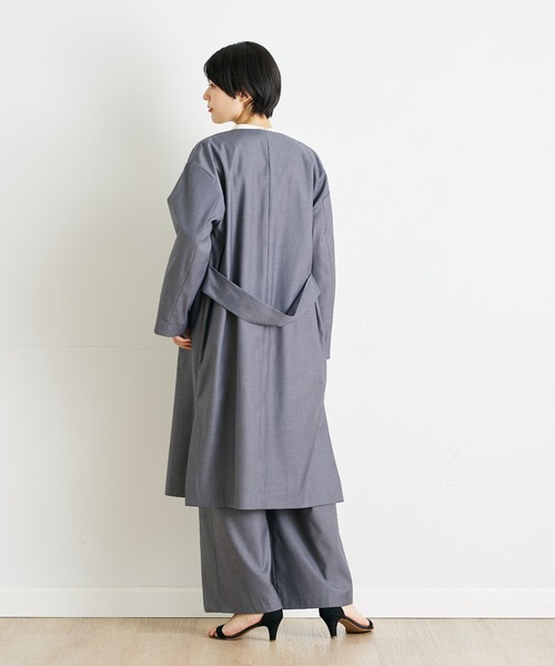 INED CLARO（イネドクラロ）の「カラーレスコート【セットアップ対応】（ノーカラーコート・レディース・グレー/ネイビー・フリー）」の19枚目の写真