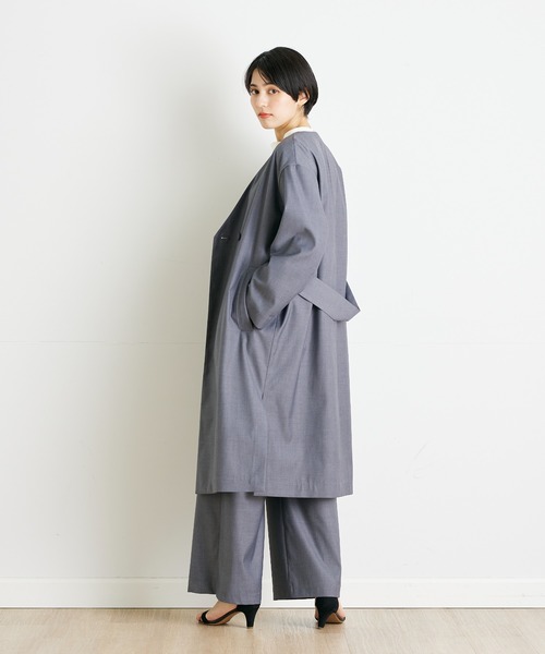 INED CLARO（イネドクラロ）の「カラーレスコート【セットアップ対応】（ノーカラーコート・レディース・グレー/ネイビー・フリー）」の20枚目の写真