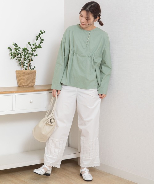 POU DOU DOU（プードゥドゥ）の「裾レースペチパンツ（その他パンツ・レディース・オフホワイト/ブラック・3）」の6枚目の写真