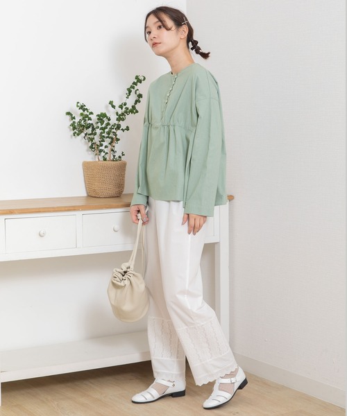 POU DOU DOU（プードゥドゥ）の「裾レースペチパンツ（その他パンツ・レディース・オフホワイト/ブラック・3）」の7枚目の写真