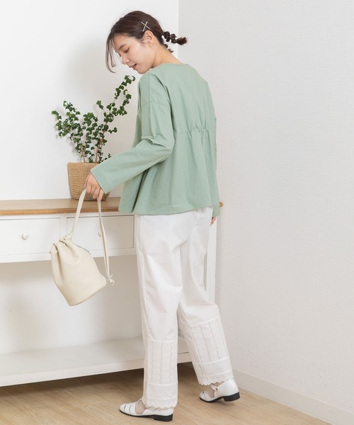 POU DOU DOU（プードゥドゥ）の「裾レースペチパンツ（その他パンツ・レディース・オフホワイト/ブラック・3）」の8枚目の写真