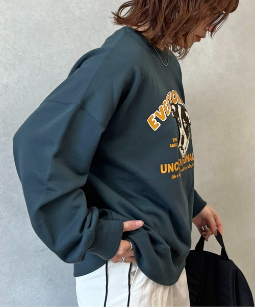 CPCM（シーピーシーエム）の「ワンコモチーフサガラ刺繍裏毛プルオーバー（スウェット・レディース・オフホワイト/グレー/グリーン/ネイビー・M/L）」の8枚目の写真