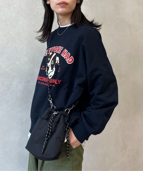 CPCM（シーピーシーエム）の「ワンコモチーフサガラ刺繍裏毛プルオーバー（スウェット・レディース・オフホワイト/グレー/グリーン/ネイビー・M/L）」の12枚目の写真