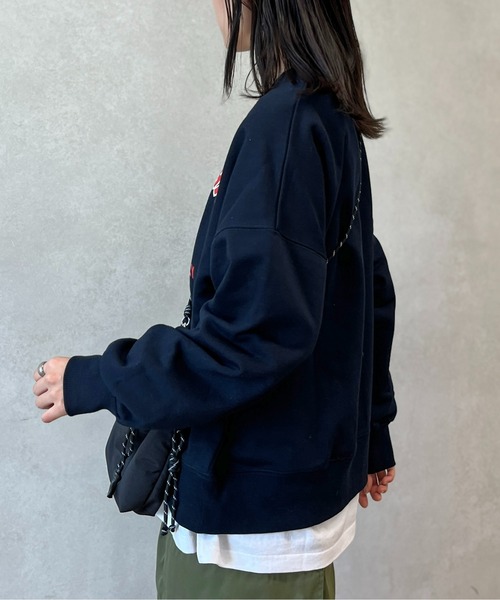 CPCM（シーピーシーエム）の「ワンコモチーフサガラ刺繍裏毛プルオーバー（スウェット・レディース・オフホワイト/グレー/グリーン/ネイビー・M/L）」の13枚目の写真