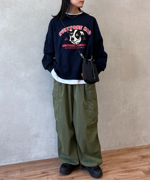 CPCM（シーピーシーエム）の「ワンコモチーフサガラ刺繍裏毛プルオーバー（スウェット・レディース・オフホワイト/グレー/グリーン/ネイビー・M/L）」の17枚目の写真