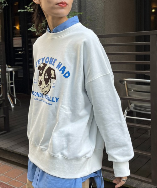 CPCM（シーピーシーエム）の「ワンコモチーフサガラ刺繍裏毛プルオーバー（スウェット・レディース・オフホワイト/グレー/グリーン/ネイビー・M/L）」の19枚目の写真