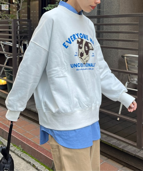 CPCM（シーピーシーエム）の「ワンコモチーフサガラ刺繍裏毛プルオーバー（スウェット・レディース・オフホワイト/グレー/グリーン/ネイビー・M/L）」の22枚目の写真