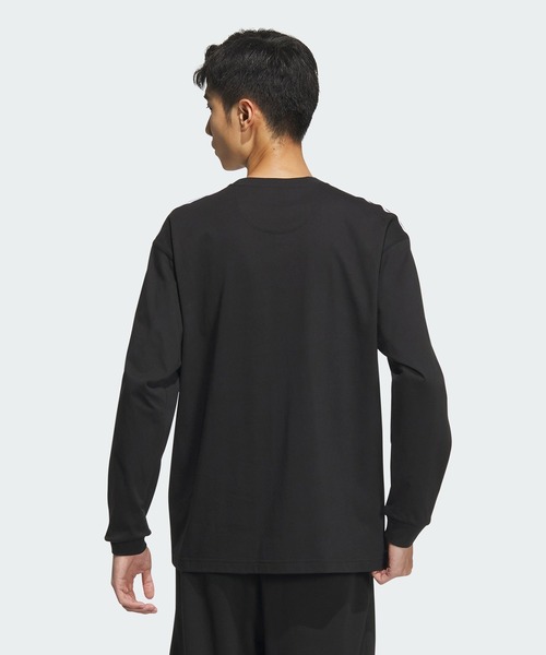 adidas（アディダス）の「エッセンシャルズ プラス ルーズフィット スリーストライプス 長袖Tシャツ / アディダス adidas（Tシャツ/カットソー・メンズ・グレー/ブルー/ブラック/ホワイト/グリーン/ネイビー/ベージュ・XX-LARGE/3XL/LARGE/MEDIUM/SMALL/X-LARGE/X-SMALL）」の18枚目の写真