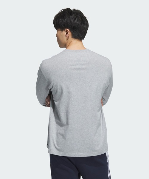 adidas（アディダス）の「エッセンシャルズ プラス ルーズフィット スリーストライプス 長袖Tシャツ / アディダス adidas（Tシャツ/カットソー・メンズ・グレー/ブルー/ブラック/ホワイト/グリーン/ネイビー/ベージュ・XX-LARGE/3XL/LARGE/MEDIUM/SMALL/X-LARGE/X-SMALL）」の22枚目の写真