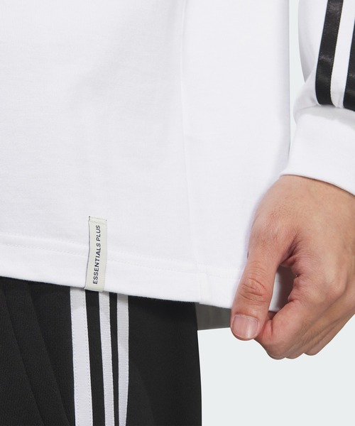 adidas（アディダス）の「エッセンシャルズ プラス ルーズフィット スリーストライプス 長袖Tシャツ / アディダス adidas（Tシャツ/カットソー・メンズ・グレー/ブルー/ブラック/ホワイト/グリーン/ネイビー/ベージュ・XX-LARGE/3XL/LARGE/MEDIUM/SMALL/X-LARGE/X-SMALL）」の17枚目の写真