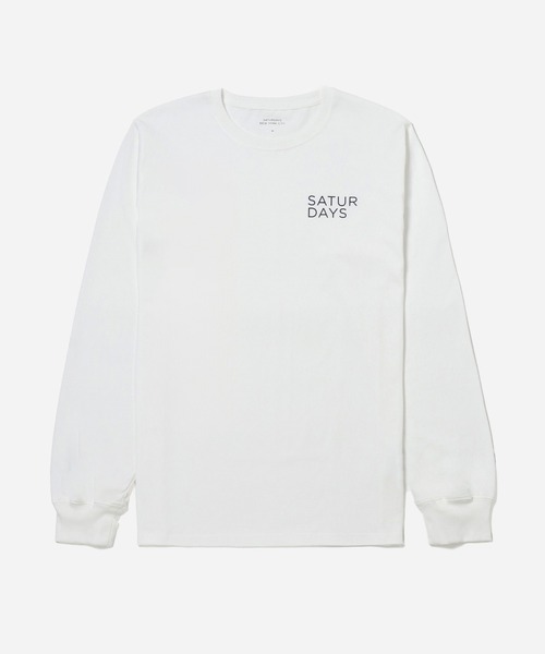 Saturdays NYC（サタデーズ ニューヨークシティ ）の「Gotham Rag Left L/S Tee（Tシャツ/カットソー・メンズ・ホワイト/グレー・M/S/L/XL/X-SMALL）」の2枚目の写真