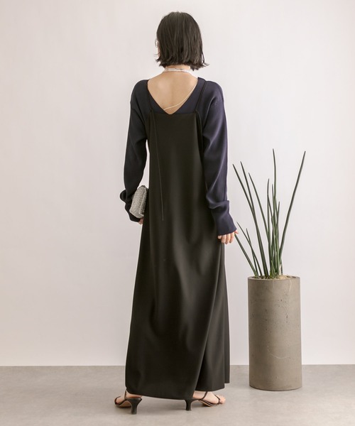 RIVE DROITE（リヴドロワ）の「ジョーゼットバイアスキャミワンピース（ワンピース・レディース・チャコールグレー/ブラック・FREE）」の9枚目の写真