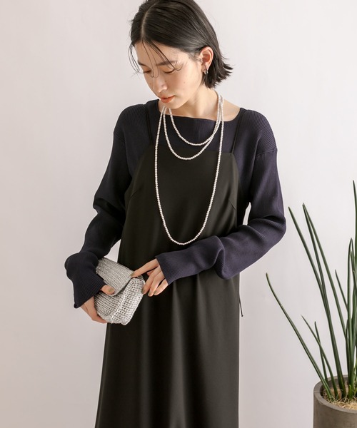 RIVE DROITE（リヴドロワ）の「ジョーゼットバイアスキャミワンピース（ワンピース・レディース・チャコールグレー/ブラック・FREE）」の10枚目の写真