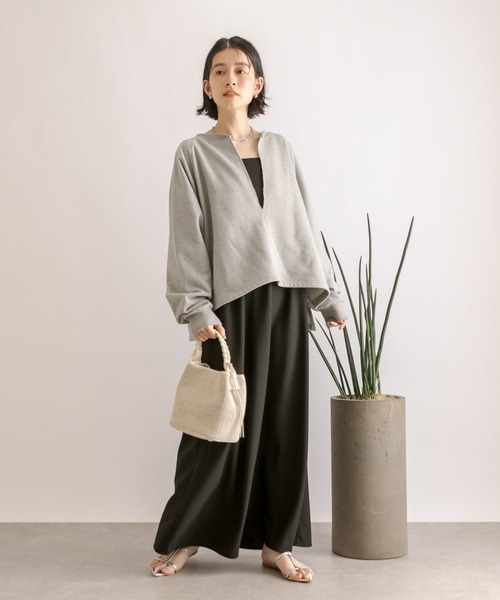 RIVE DROITE（リヴドロワ）の「ジョーゼットバイアスキャミワンピース（ワンピース・レディース・チャコールグレー/ブラック・FREE）」の3枚目の写真