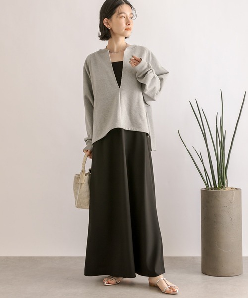 RIVE DROITE（リヴドロワ）の「ジョーゼットバイアスキャミワンピース（ワンピース・レディース・チャコールグレー/ブラック・FREE）」の4枚目の写真