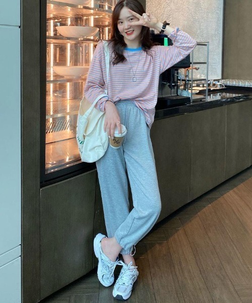 Per sist ence(パーシエンス)の「ボーダーリンガーTシャツ(Tシャツ/カットソー・レディース・ホワイト×レッド/サックスブルー系/ホワイト×ブラック/イエロー×ブラック/イエロー×グレー・FREE)」の14枚目の写真